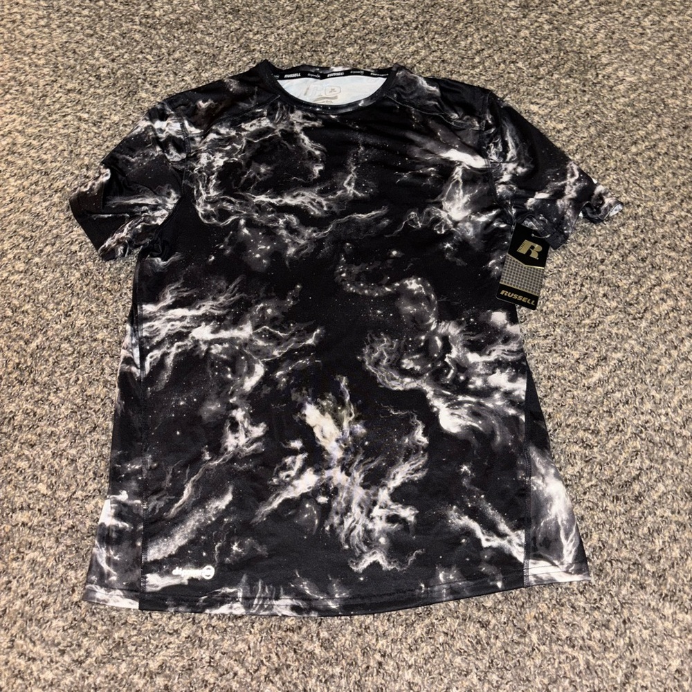 Men's Black and White Athletic Tee Size Medium